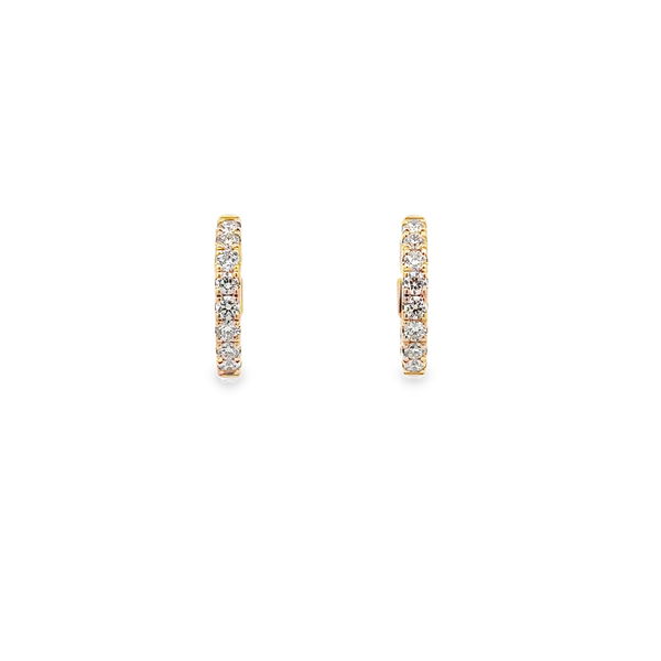 Closeup photo of 14KYG 22 BR DIAMONDS 0.80CT G/VS2 SMALL INSIDE OUT HOOP EARRINGS
