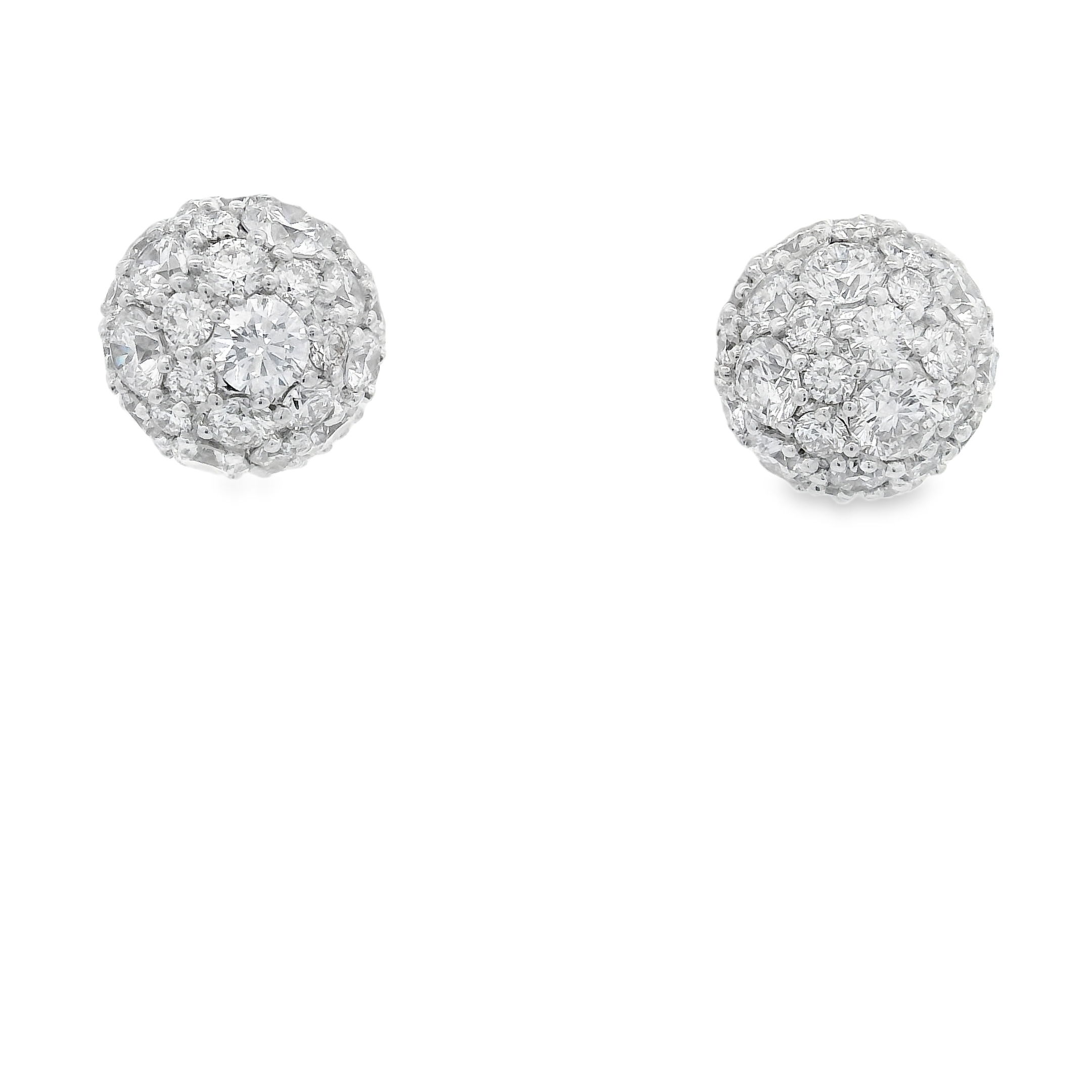 14KWG 2.00CTW DIAMOND PAVE BALL STUD EARRINGS 14KWG 2.00CTW DIAMOND PAVE BALL STUD EARRINGS