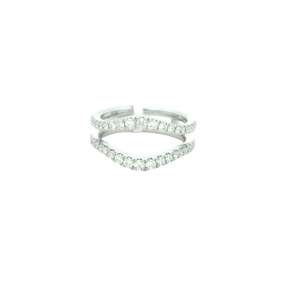 14KWG 38 DIA'S 0.58CTW GRADUATED CURVED RING GUARD 14KWG 38 DIA'S 0.58CTW GRADUATED CURVED RING GUARD