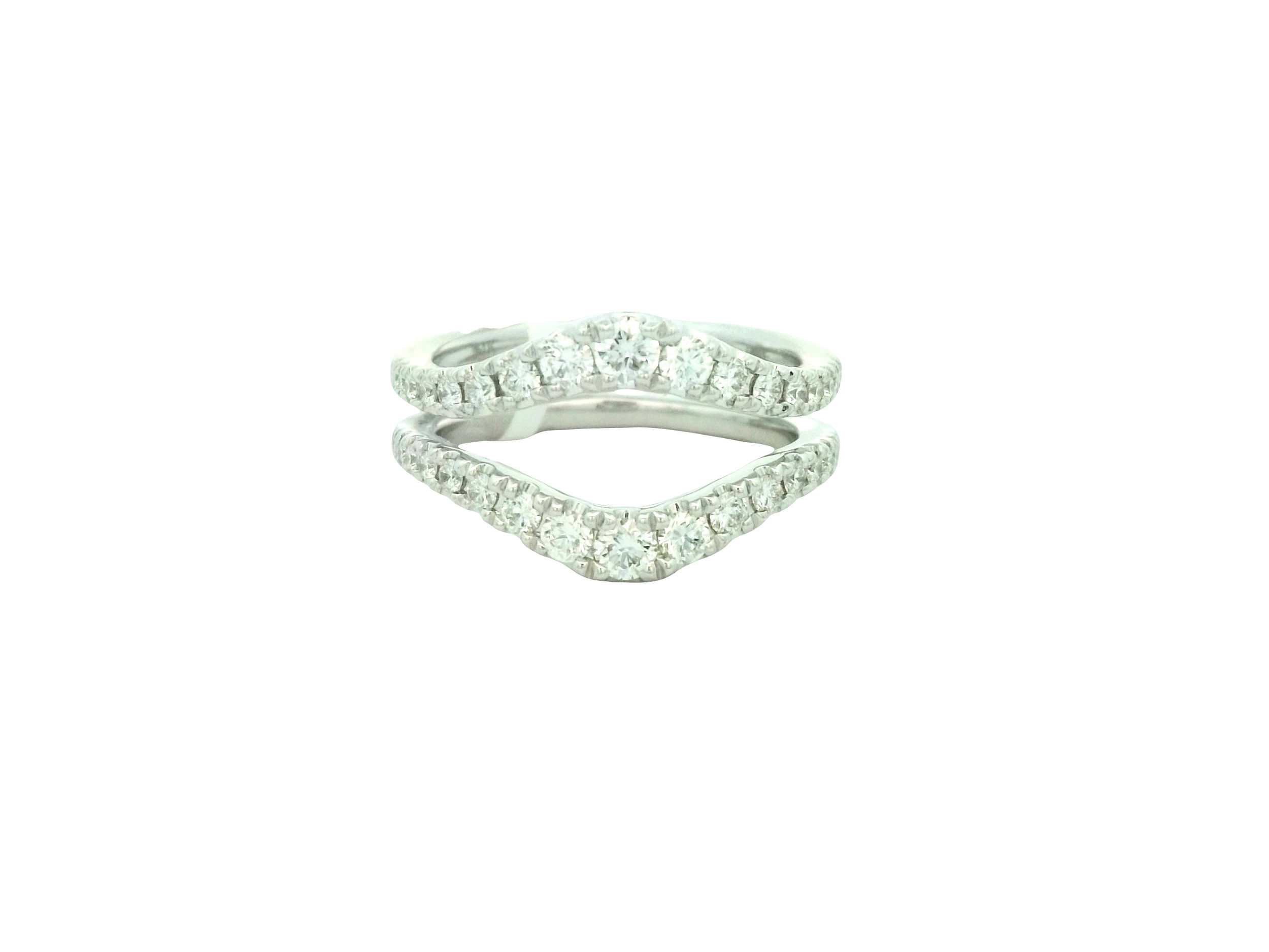 14KWG 34 DIA'S 0.80CTW GRADUATED CURVED PRONG SET RING GUARD 14KWG 34 DIA'S 0.80CTW GRADUATED CURVED PRONG SET RING GUARD