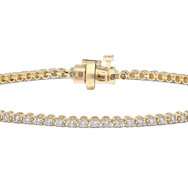 14KYG 7" 81 ROUND DIAMONDS 1.00CT 4-PRONG TENNIS BRACELET