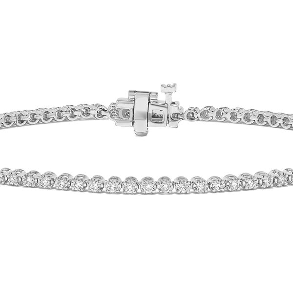 14KWG 7" 81 ROUND DIAMONDS 1.00CT 4-PRONG TENNIS BRACELET