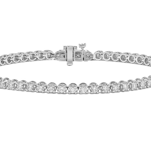 14KWG 7" 59 ROUND DIAMONDS 2.00CT 4-PRONG TENNIS BRACELET
