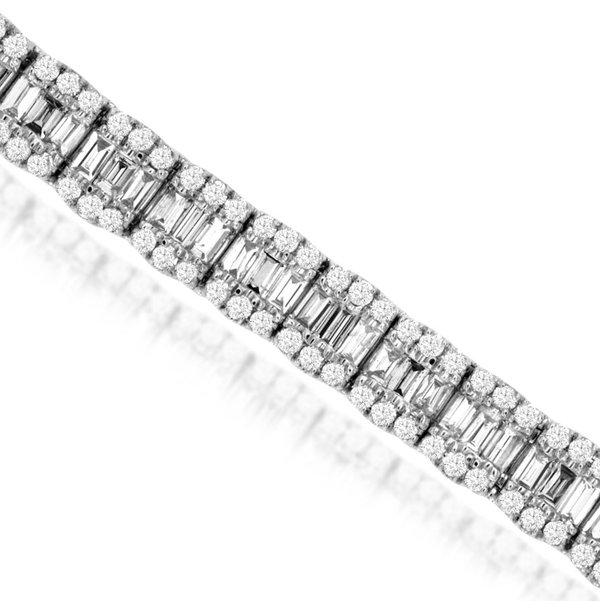 14KWG 132 BG DIA'S 264 RD DIA'S 4.93CTW FASHION BRACELET- 6.75"