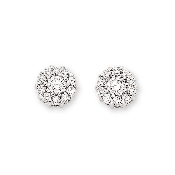 14KWG 2 LG DIA'S 0.70CTW E/VS1 IGI #LG646456340/LG646456362 & 24 LG DIA'S 0.30CTW HALO STUD EARRINGS