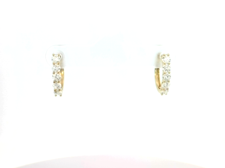 14KYG 10 LG DIA'S 1.00CTW FASHION HOOP EARRINGS