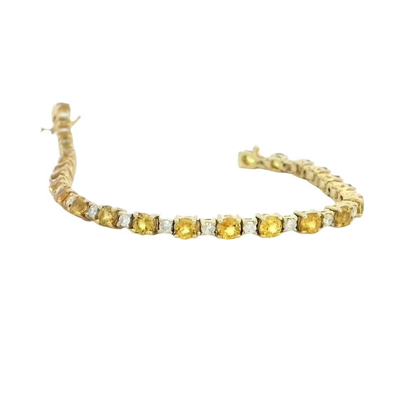 14KYG 26 YL SAPH 8.58CTW & 26 RD DIA'S 1.30CTW FASHION BRACELET- 7.5"