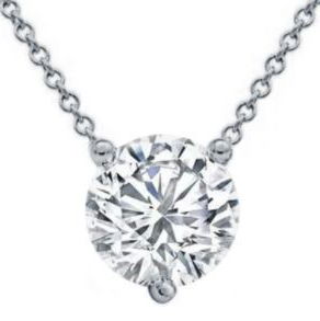 Closeup photo of 14KWG 0.24CT (3.8MM) ROUND HPHT DIAMOND SOLITAIRE NECKLACE--18"
