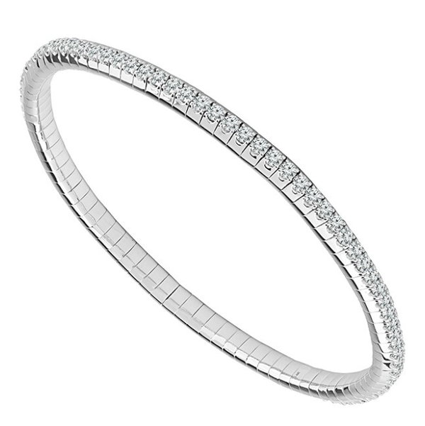 14KWG 6.5" 86 ROUND DIAMONDS 1.75CT FLEXI-EXPANSION TENNIS BRACELET