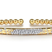 14KYG 65 ROUND DIAMONDS 0.58CT BUJUKAN BANGLE BRACELET