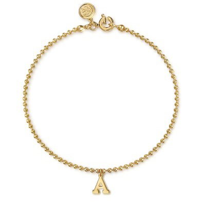14KYG 7" BEADED BUJUKAN INITIAL "A" BRACELET