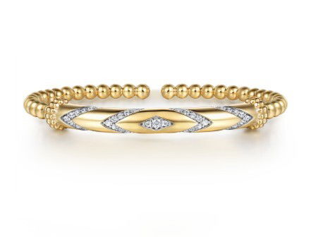 14K YELLOW GOLD BUJUKAN DIAMOND BANGLE, 47 DIAMONDS @0.47CTTW 2025 LIMITED EDITION