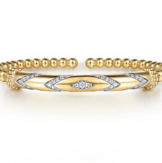 14K YELLOW GOLD BUJUKAN DIAMOND BANGLE, 47 DIAMONDS @0.47CTTW 2025 LIMITED EDITION