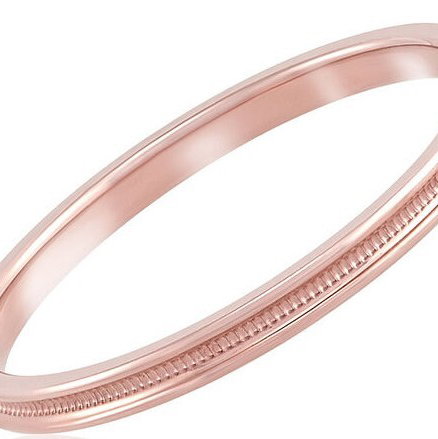 14KR 2MM RECESSED MILGRAIN STACKABLE BAND SZ 6