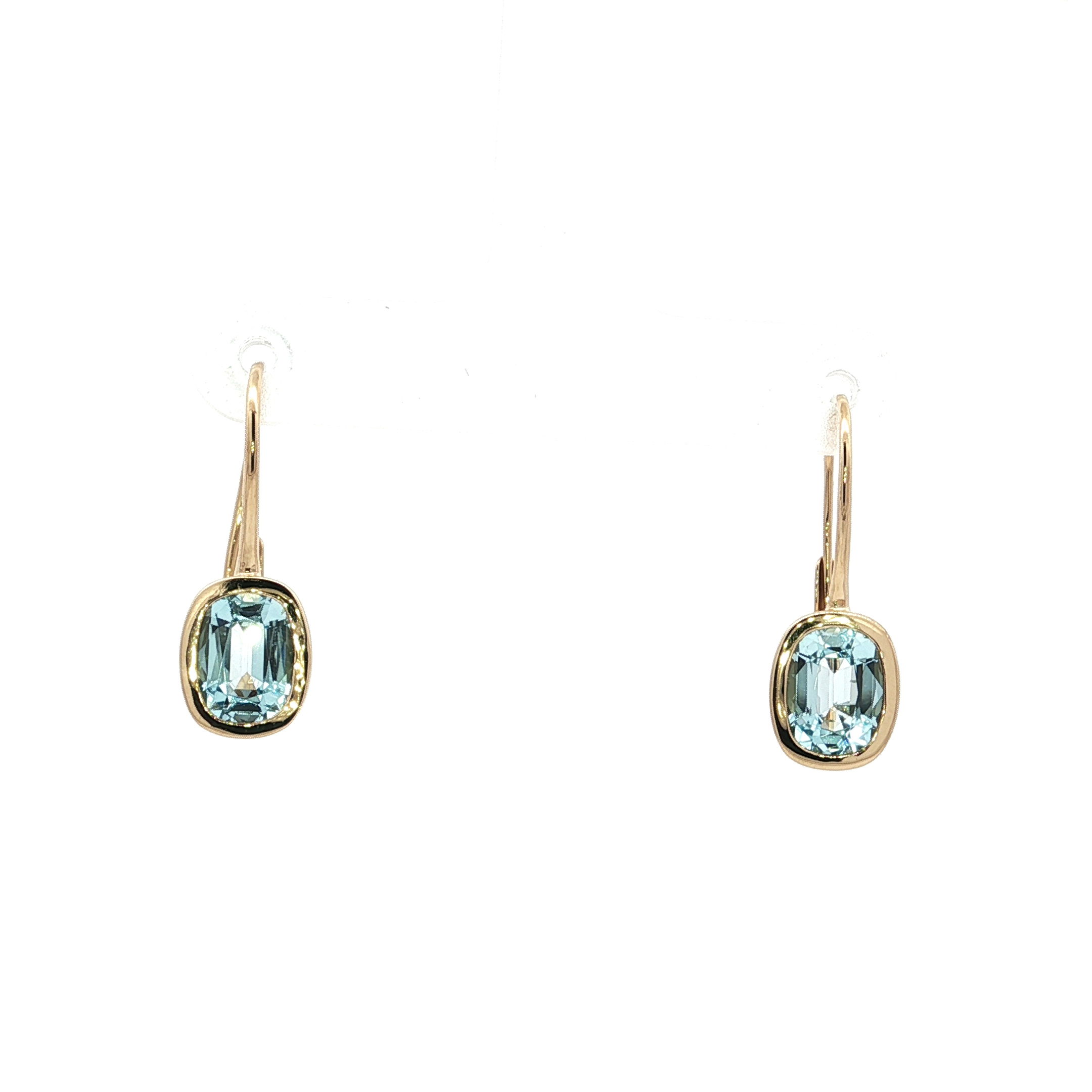 14KY 2.89CTTW BLUE TOPAZ LB EARRINGS