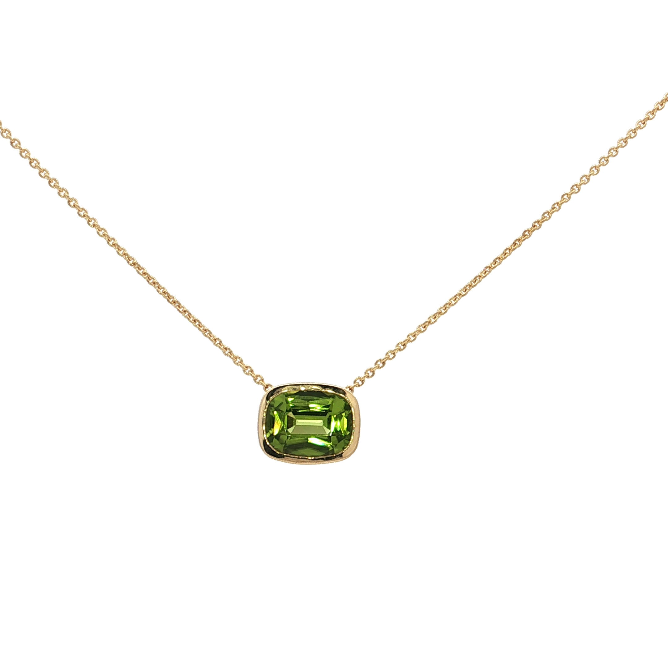 14KY 1.53CT PERIDOT 18" NECKLACE