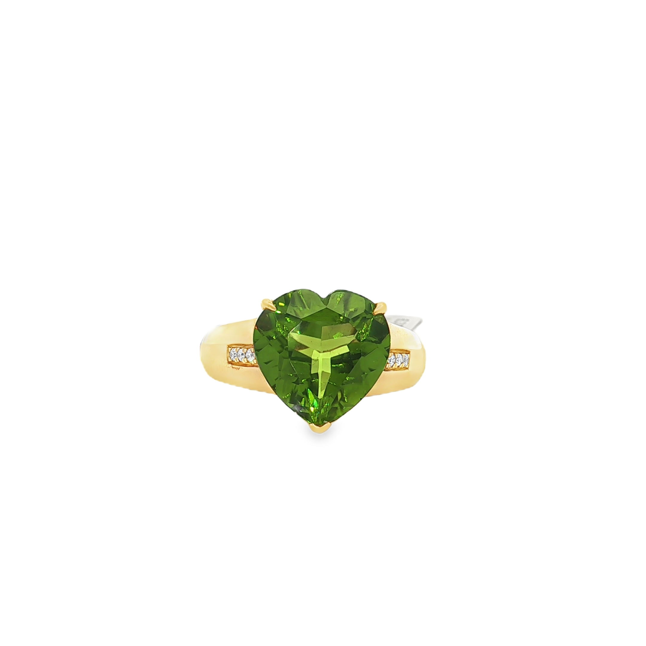 18KY 6.31CT HS PERIDOT & .05CTTW RB DIA RING SZ 7
