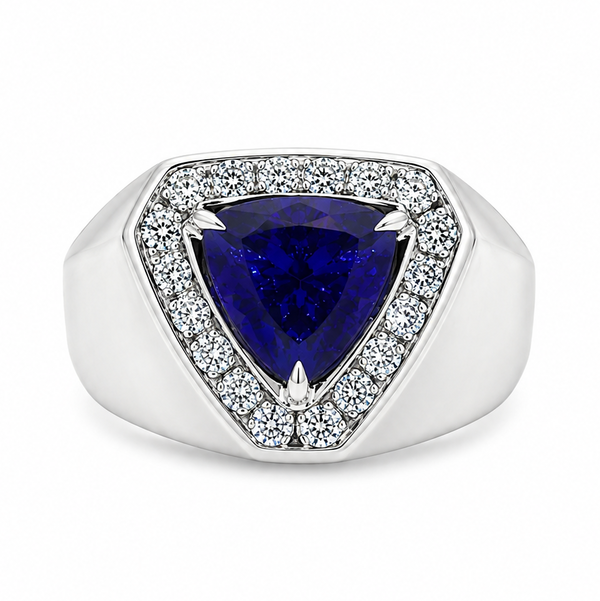 PLAT 3.17CT TANZ & .79CTTW RB DIA RING SZ 10