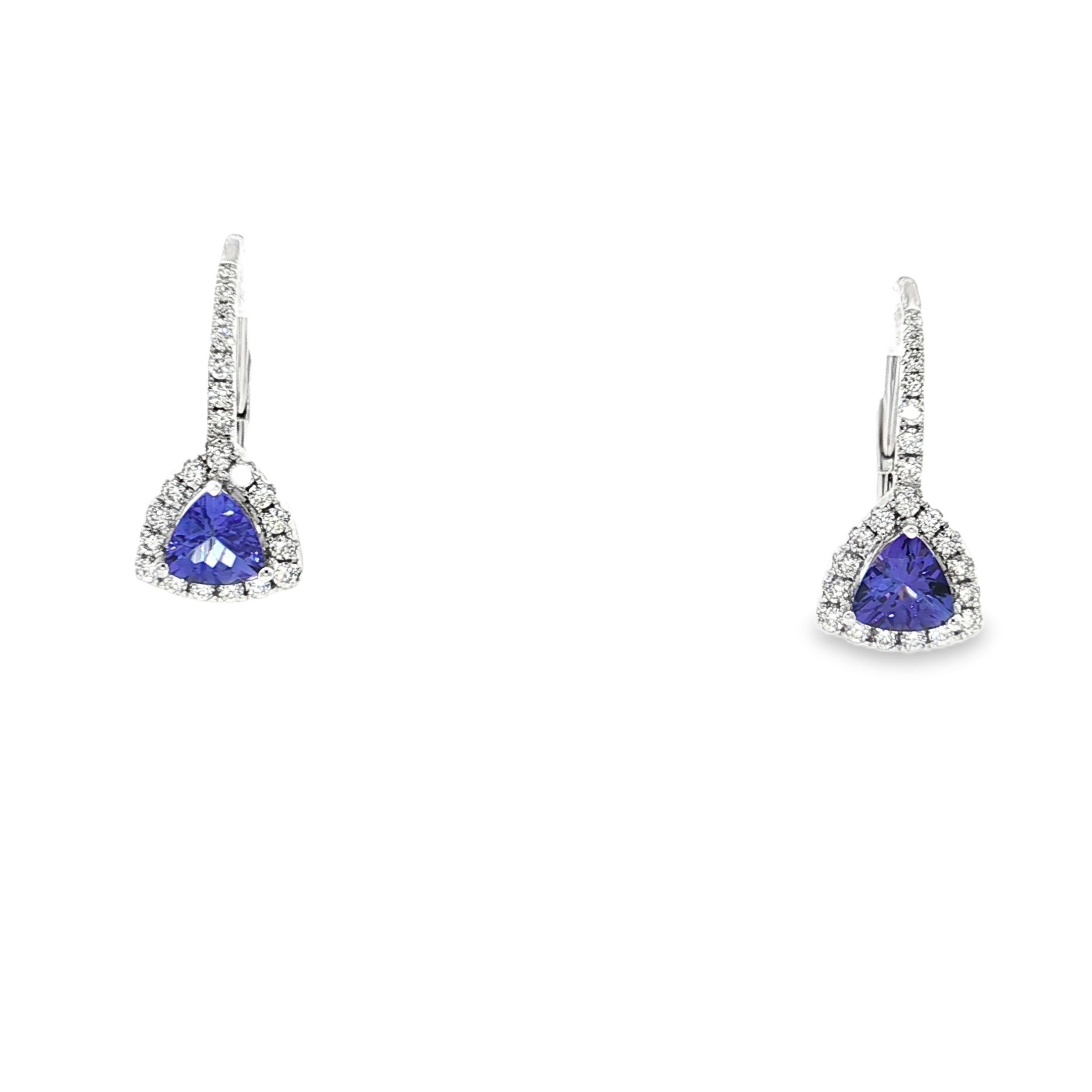 14KW .92CTTW TANZ & .39CTTW RB DIA LB EARRINGS