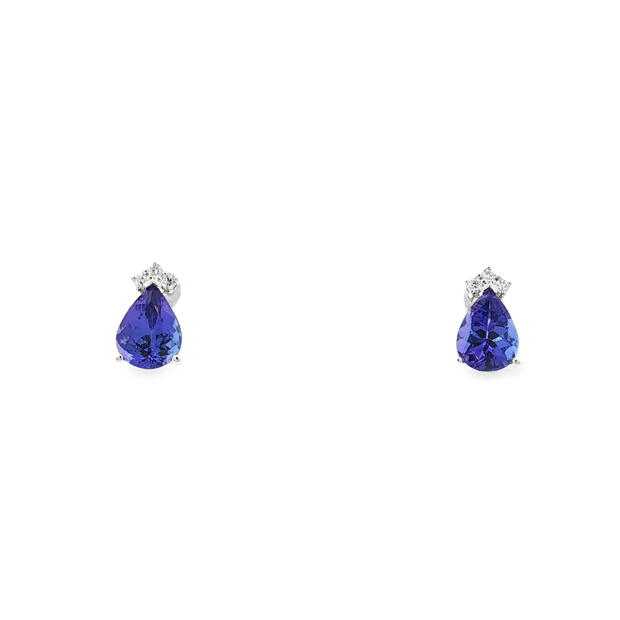 18KW 3.39CTTW TANZ & .10CTTW RB DIA EARRINGS