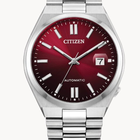 MEN'S CITIZEN TSUYOSA AUTOMATIC WR50 STAINLESS STEEL BRACELET W/RED DIAL