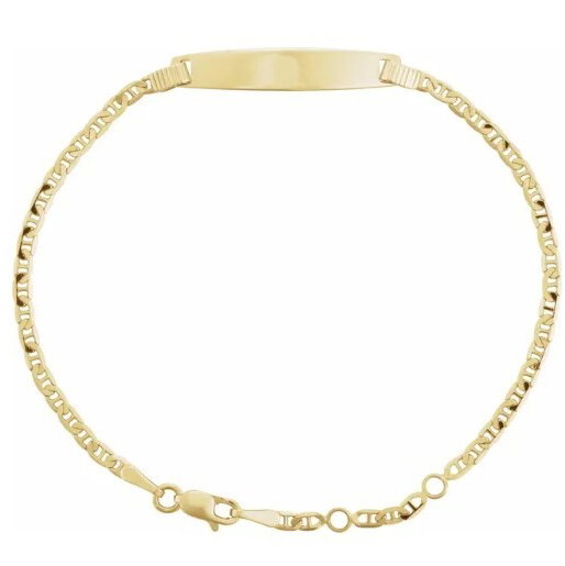 14K Yellow Adjustable Anchor Identification 6-7" Bracelet