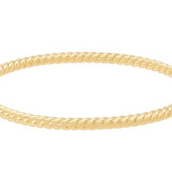 14KY POL TWIST HINGE BANGLE