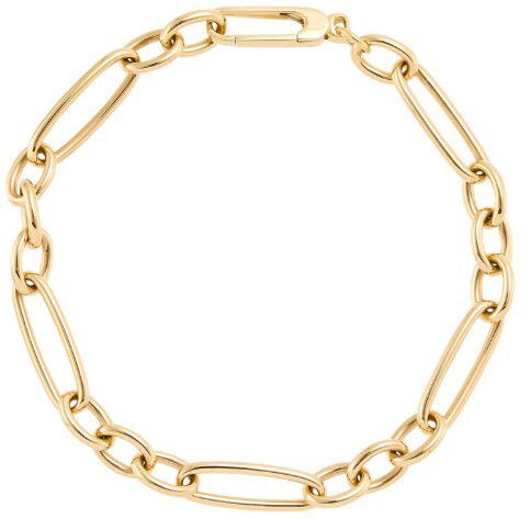 14KY POL 1+3 FIGARO 7.5" BRACELET