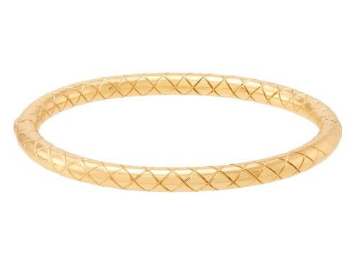 14KY POL TEXTURED HINGE BANGLE