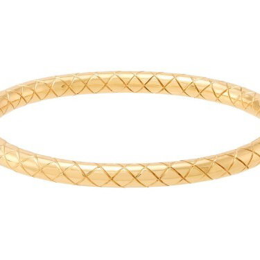 14KY POL TEXTURED HINGE BANGLE