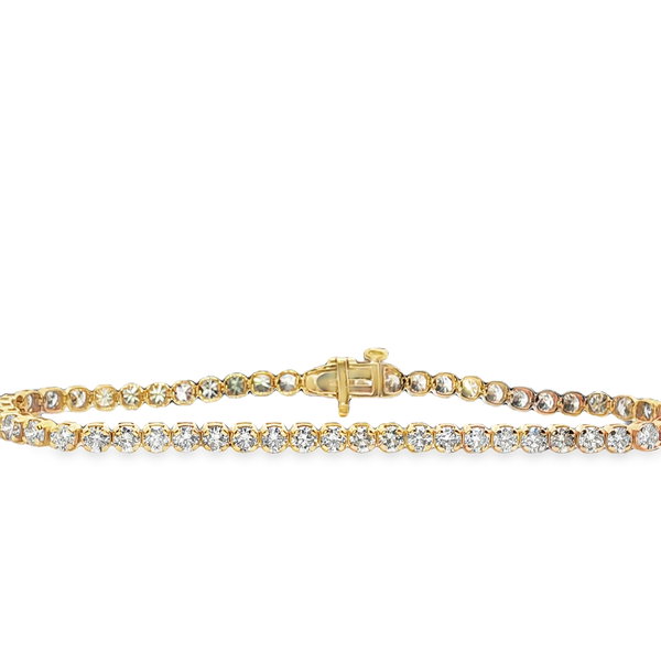 14KYG 7" 57 ROUND DIAMONDS 5.00CTW TENNIS BRACELET