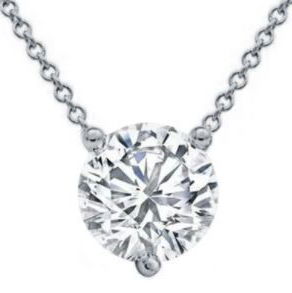 Closeup photo of 14KWG 0.73CT (5.7MM) H/SI2 ROUND BRILLIANT MINED DIAMOND SOLITAIRE NECKLACE 18"