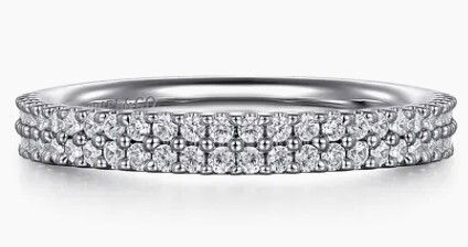 14KW .32CTTW RD DIA DOUBLE ROW ANNIVERSARY BAND SZ 6.5