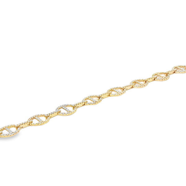 14KY 1.25CTTW RD DIA LINK BRACELET