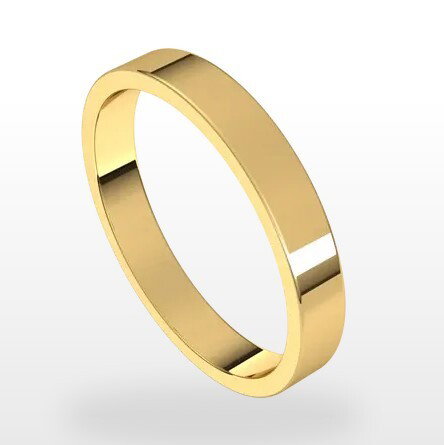 14KYG 3MM FLAT POLISHED BAND -- SIZE 7