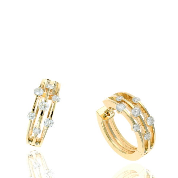 14KY .88CT 14 RB DIA HOOP EARRINGS