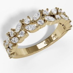 14KYG 13 MARQUISE & 13 ROUND DIAMONDS 0.65CTW DOUBLE ROW PRONG SET BAND
