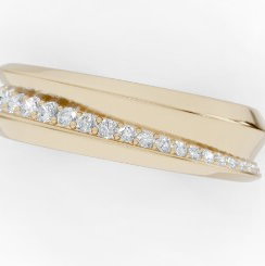 14KYG 24 ROUND DIAMONDS 0.20CTW GRADUATED & TAPERED POLISHED FASHION BAND