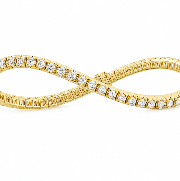 14K YG 68 BR DIA'S 2.05CT STRETCH TENNIS BRACELET