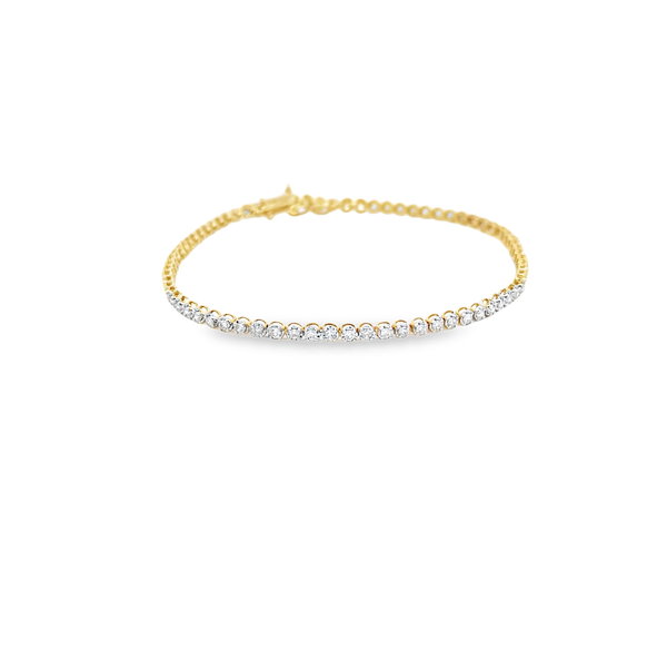 14KYG 74 BR DIAMONDS 1.00CT 7" TENNIS BRACELET