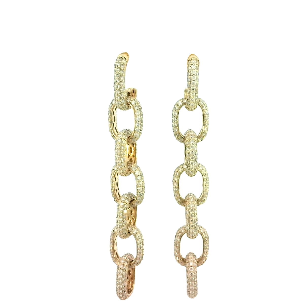 14K YG 934 BR LAB GROWN DIA'S 7.82CTW FASHION DANGLE EARRINGS