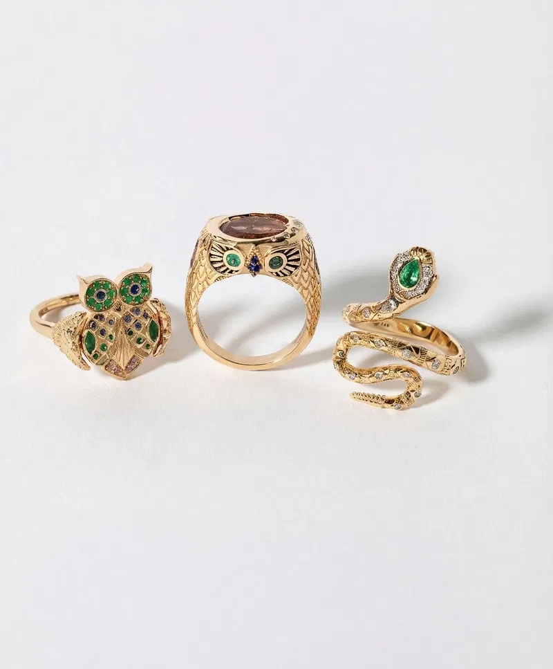 Gold and gemstone rings
