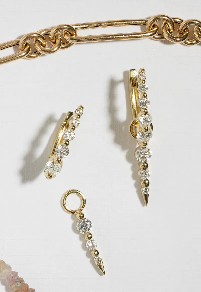 Gold and diamond charms