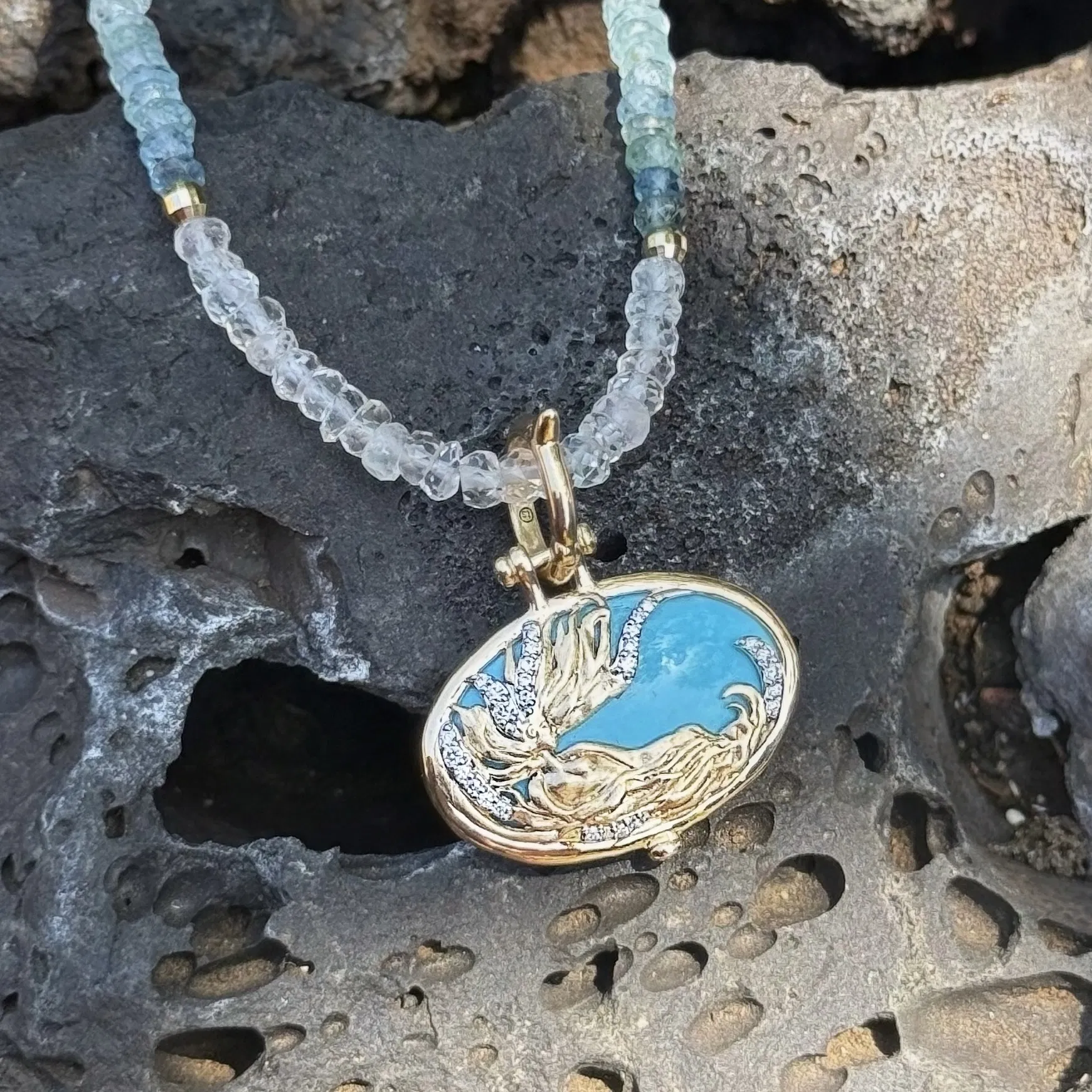 Image of Spiritual Woman Gold Pendant | Meaningful Jewelry | Three Stories