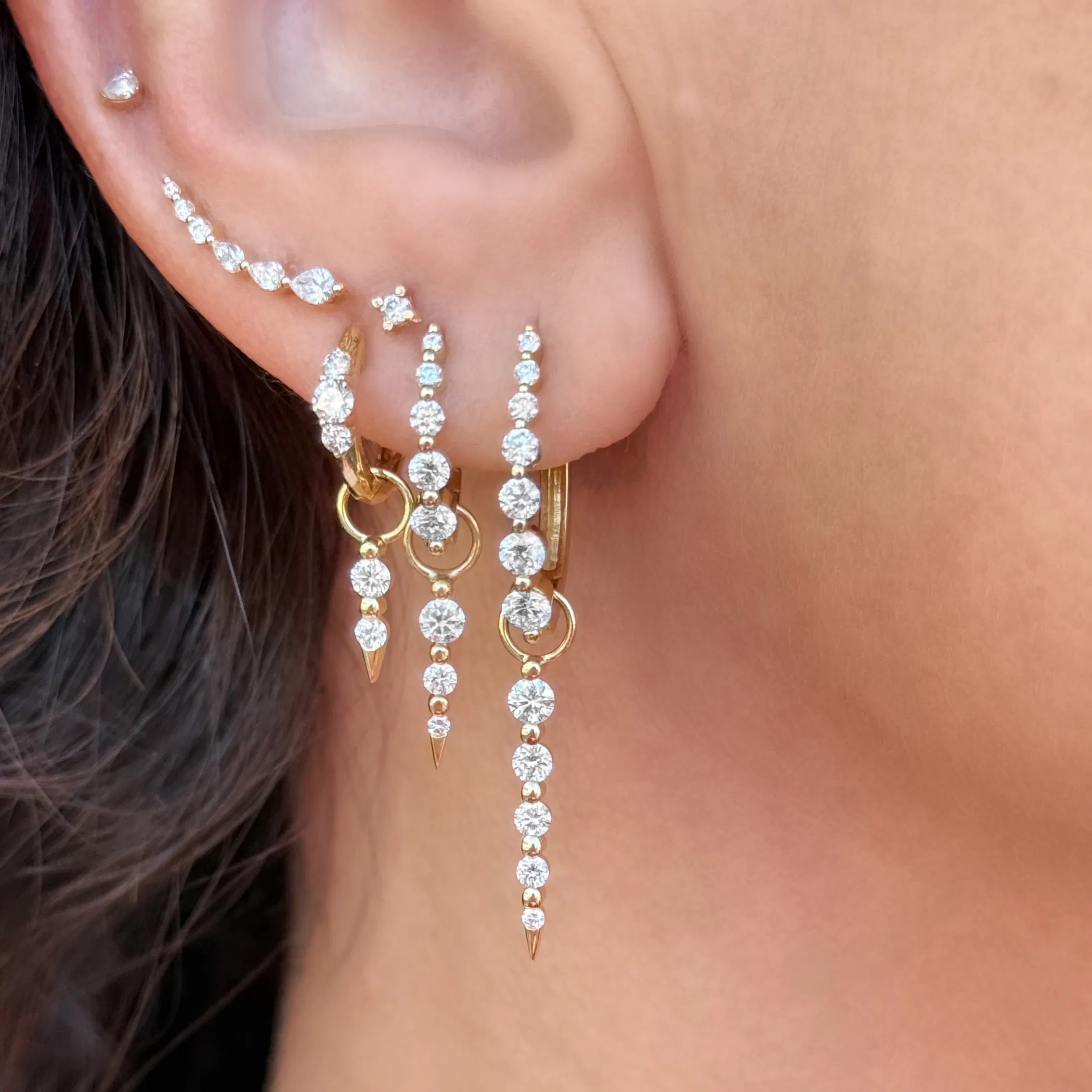 Image of 14k Gold Earrings | Hoops, Studs & Charms | Three Stories