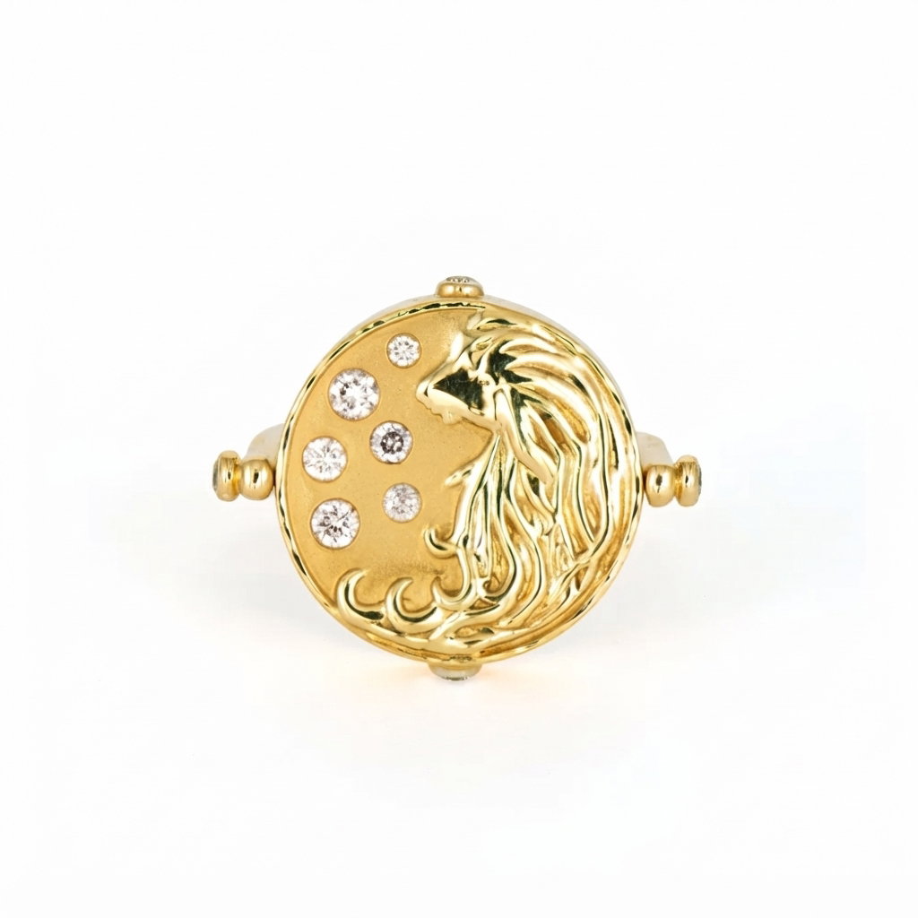 Middle Gold Signet Band Ring