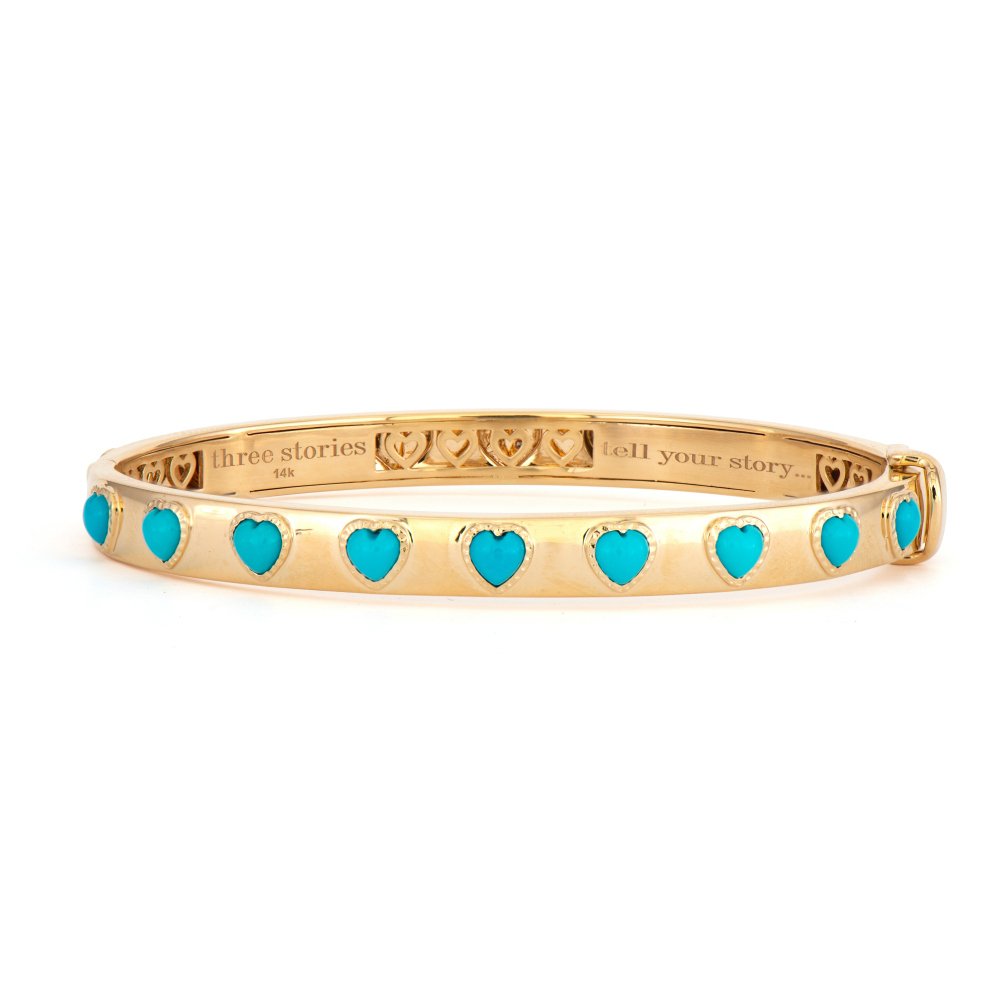Heart On The Line Continuous Heart Bangle