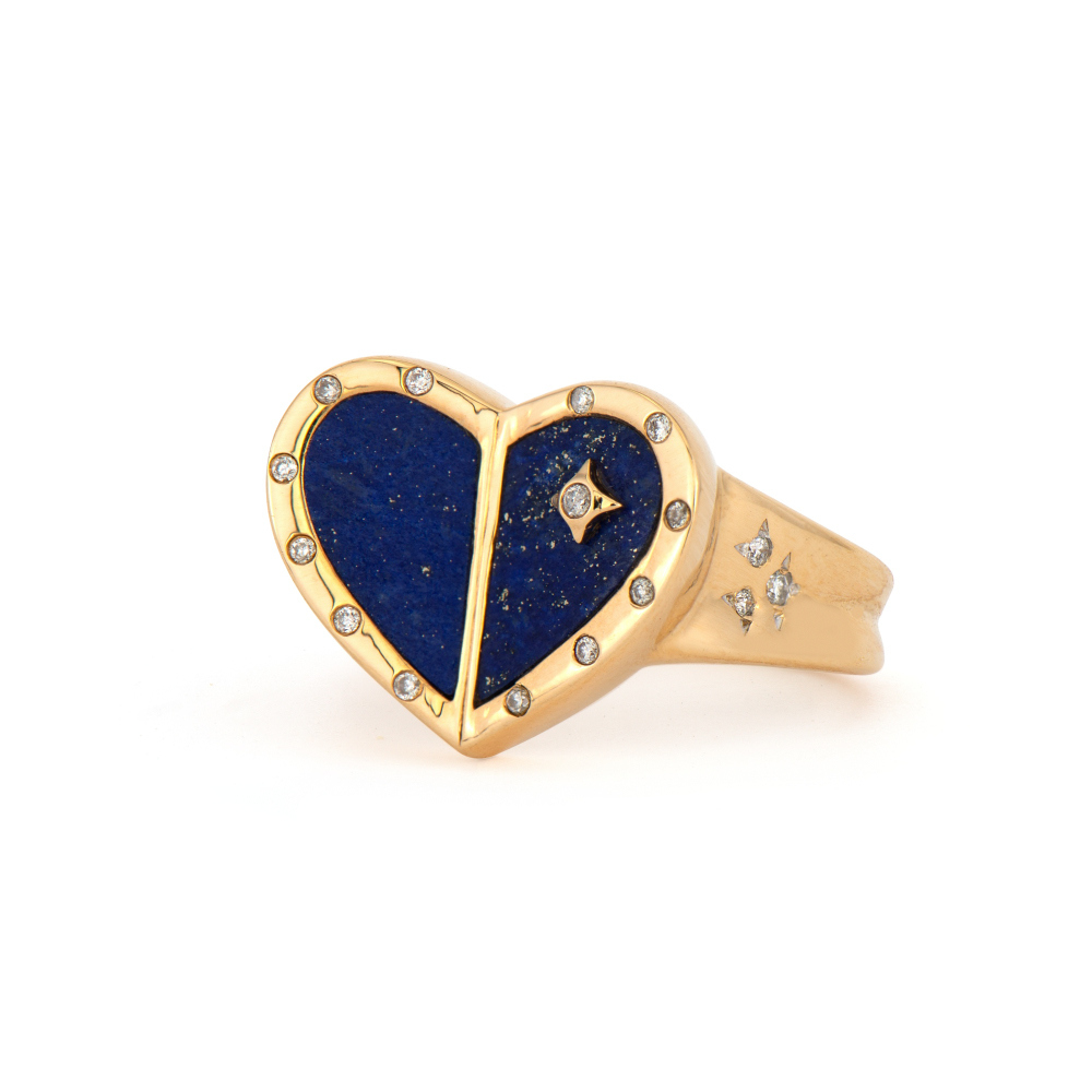 Wide Love Explosion Heart Tablet Ring