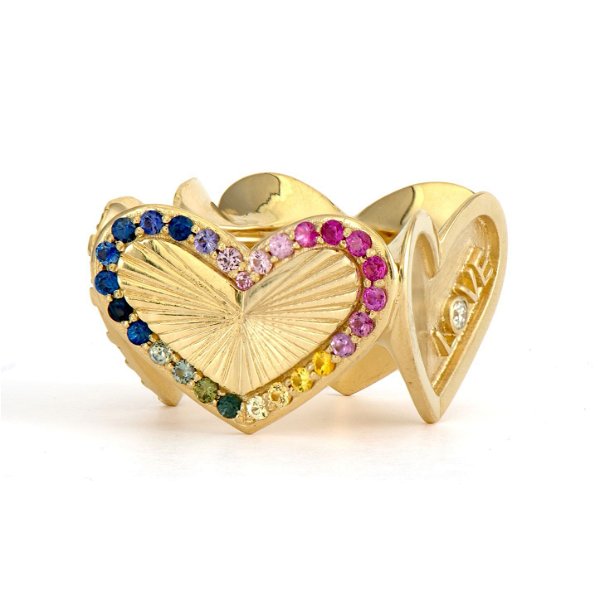 Closeup photo of Four Sides of Your Heart Love Ring