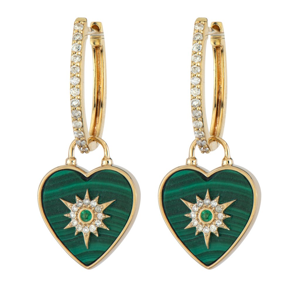 Trust Your Heart Tablet Pendant Malachite & Emerald